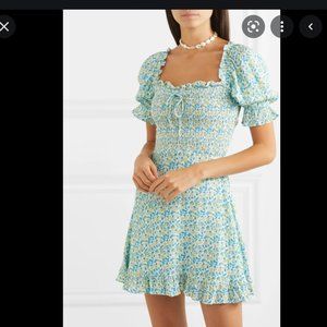 Faithfull the Brand Donna floral-print crepe mini dress NWT